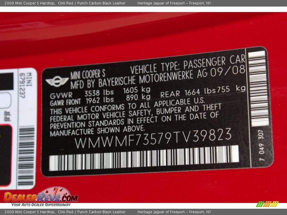 2009 Mini Cooper S Hardtop Chili Red / Punch Carbon Black Leather Photo #23
