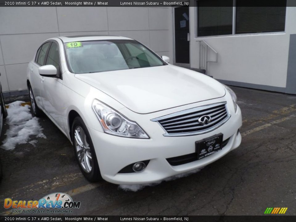 2010 Infiniti G 37 x AWD Sedan Moonlight White / Wheat Photo #1