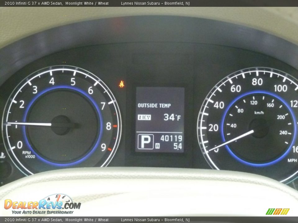 2010 Infiniti G 37 x AWD Sedan Moonlight White / Wheat Photo #18