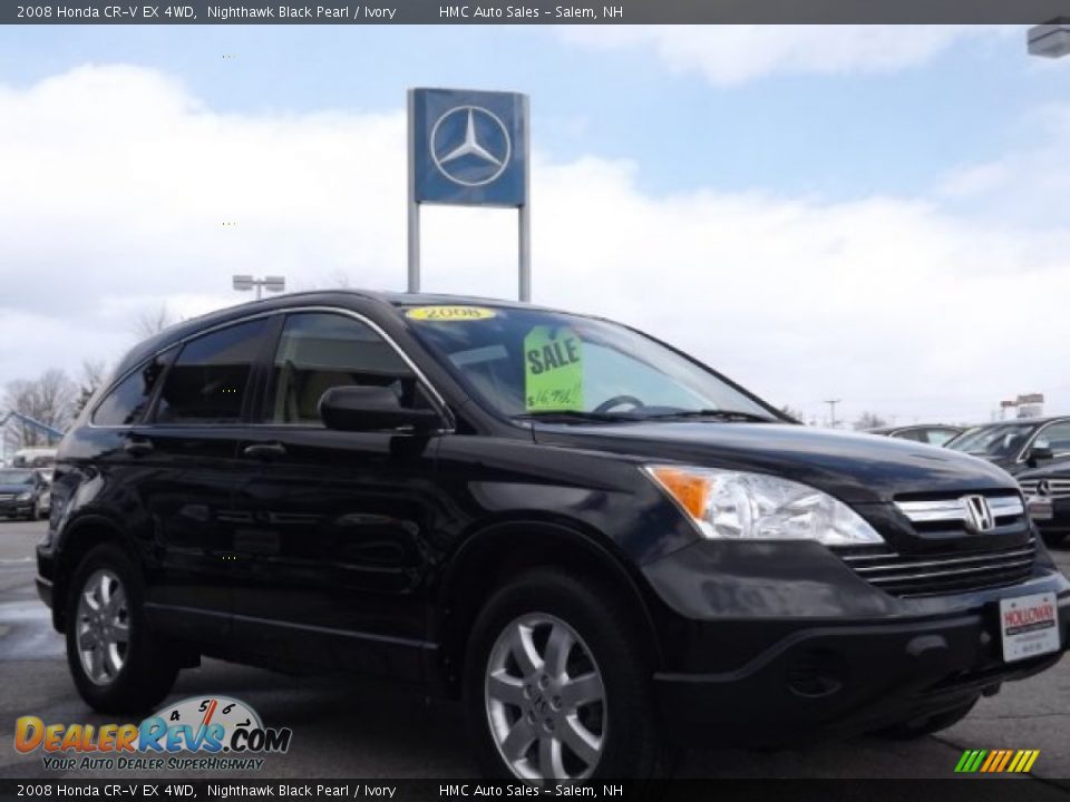 2008 Honda CR-V EX 4WD Nighthawk Black Pearl / Ivory Photo #3
