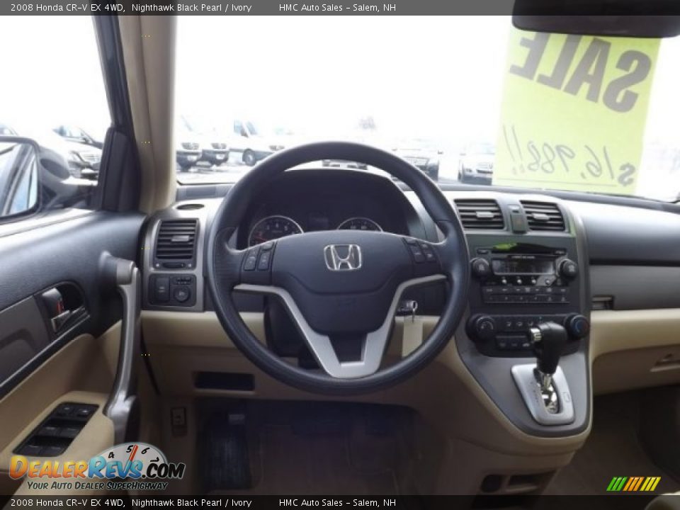 2008 Honda CR-V EX 4WD Nighthawk Black Pearl / Ivory Photo #8