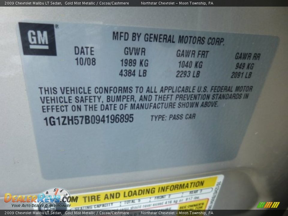 2009 Chevrolet Malibu LT Sedan Gold Mist Metallic / Cocoa/Cashmere Photo #19