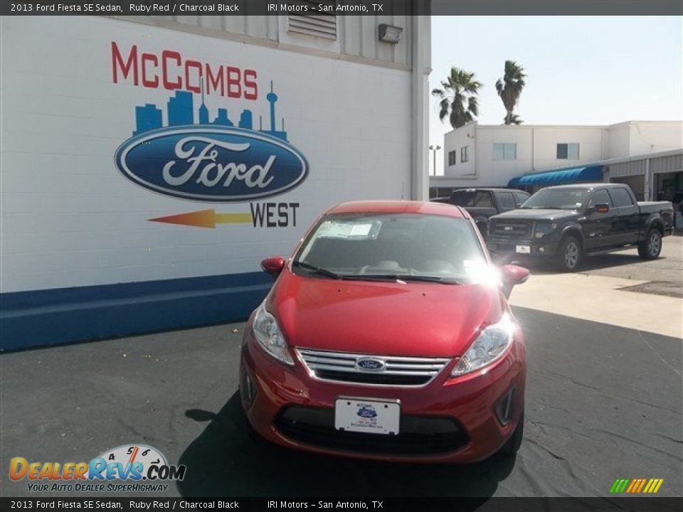 2013 Ford Fiesta SE Sedan Ruby Red / Charcoal Black Photo #1