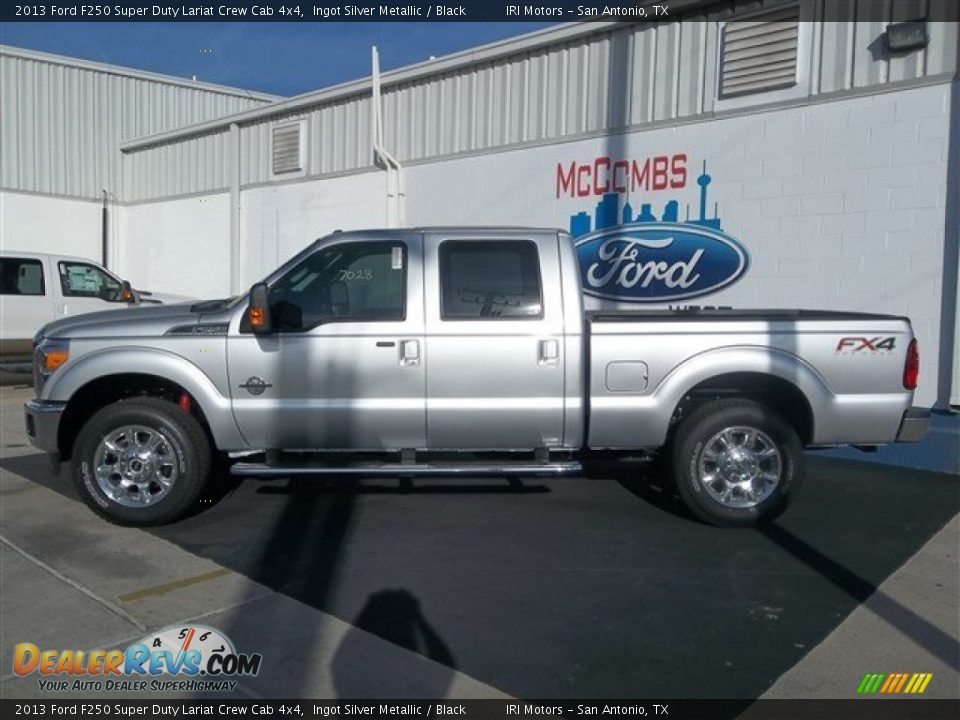 2013 Ford F250 Super Duty Lariat Crew Cab 4x4 Ingot Silver Metallic / Black Photo #3