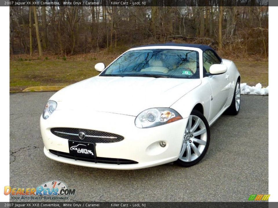 2007 Jaguar XK XK8 Convertible White Onyx / Caramel Photo #11
