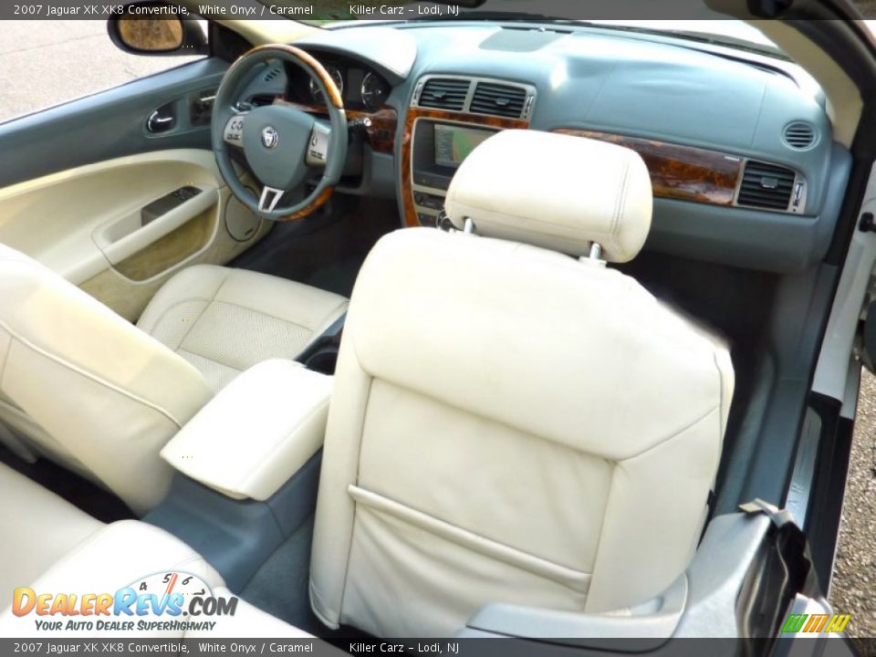 2007 Jaguar XK XK8 Convertible White Onyx / Caramel Photo #33