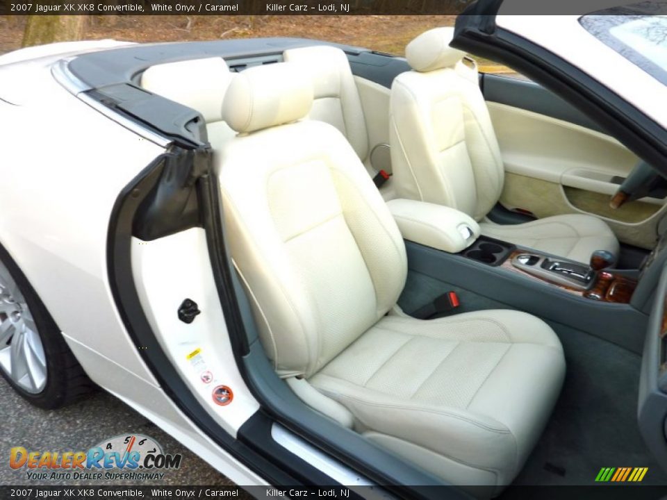 2007 Jaguar XK XK8 Convertible White Onyx / Caramel Photo #34