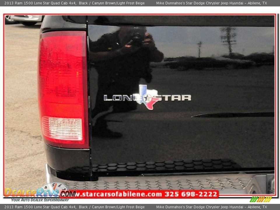 2013 Ram 1500 Lone Star Quad Cab 4x4 Black / Canyon Brown/Light Frost Beige Photo #5