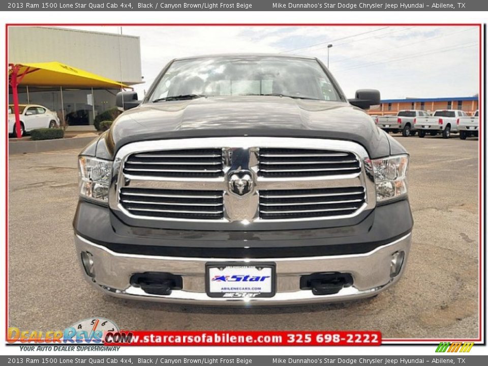 2013 Ram 1500 Lone Star Quad Cab 4x4 Black / Canyon Brown/Light Frost Beige Photo #12