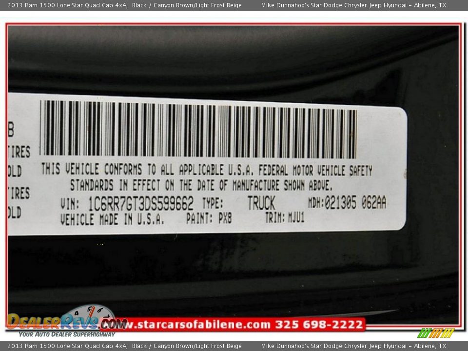 2013 Ram 1500 Lone Star Quad Cab 4x4 Black / Canyon Brown/Light Frost Beige Photo #13