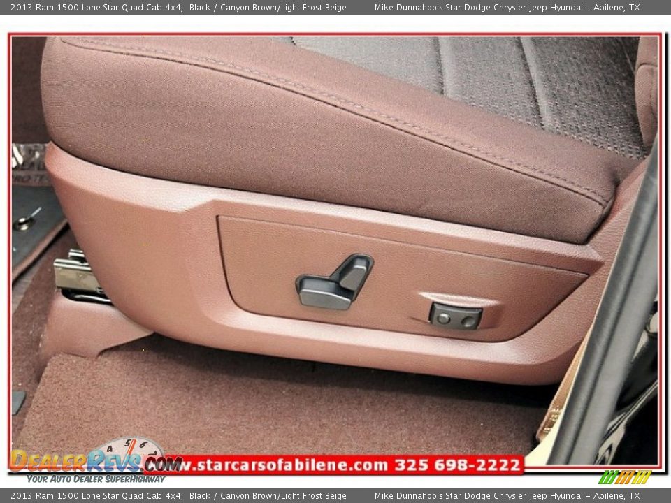 2013 Ram 1500 Lone Star Quad Cab 4x4 Black / Canyon Brown/Light Frost Beige Photo #15