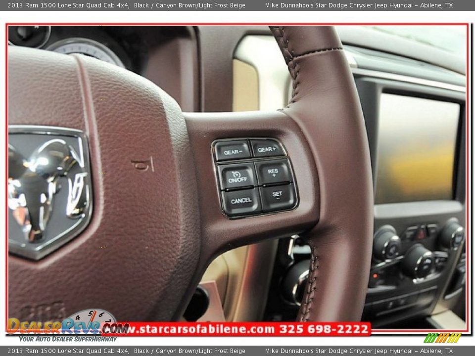 2013 Ram 1500 Lone Star Quad Cab 4x4 Black / Canyon Brown/Light Frost Beige Photo #18