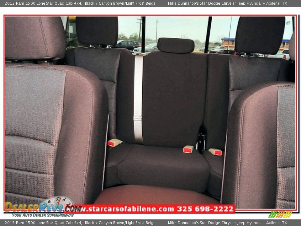 2013 Ram 1500 Lone Star Quad Cab 4x4 Black / Canyon Brown/Light Frost Beige Photo #21
