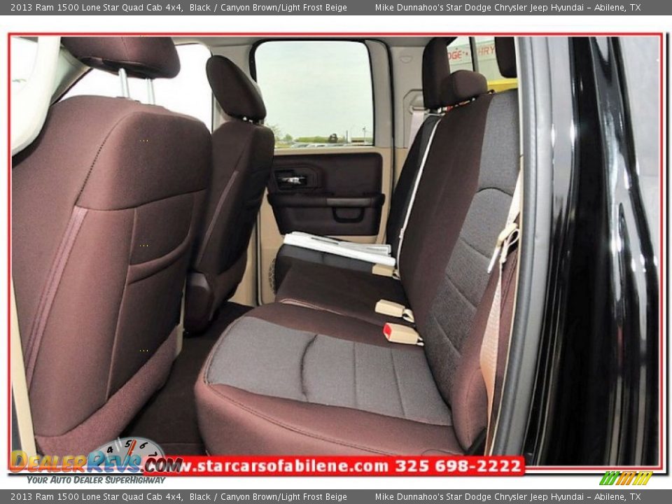 2013 Ram 1500 Lone Star Quad Cab 4x4 Black / Canyon Brown/Light Frost Beige Photo #22