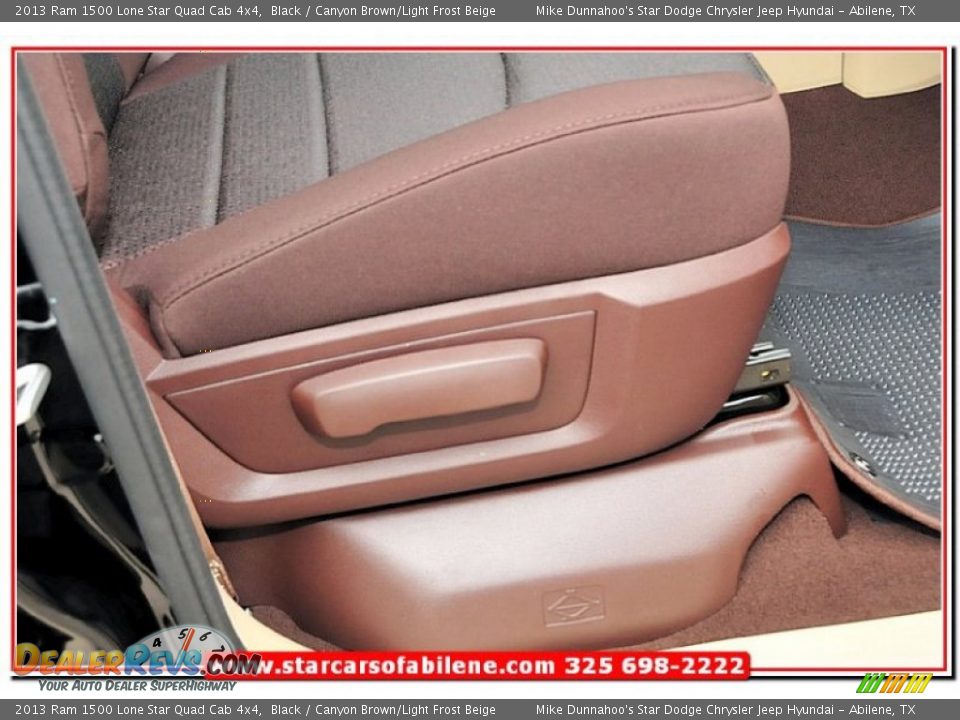 2013 Ram 1500 Lone Star Quad Cab 4x4 Black / Canyon Brown/Light Frost Beige Photo #25