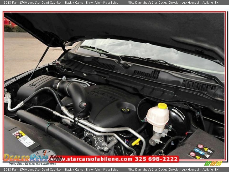 2013 Ram 1500 Lone Star Quad Cab 4x4 Black / Canyon Brown/Light Frost Beige Photo #28
