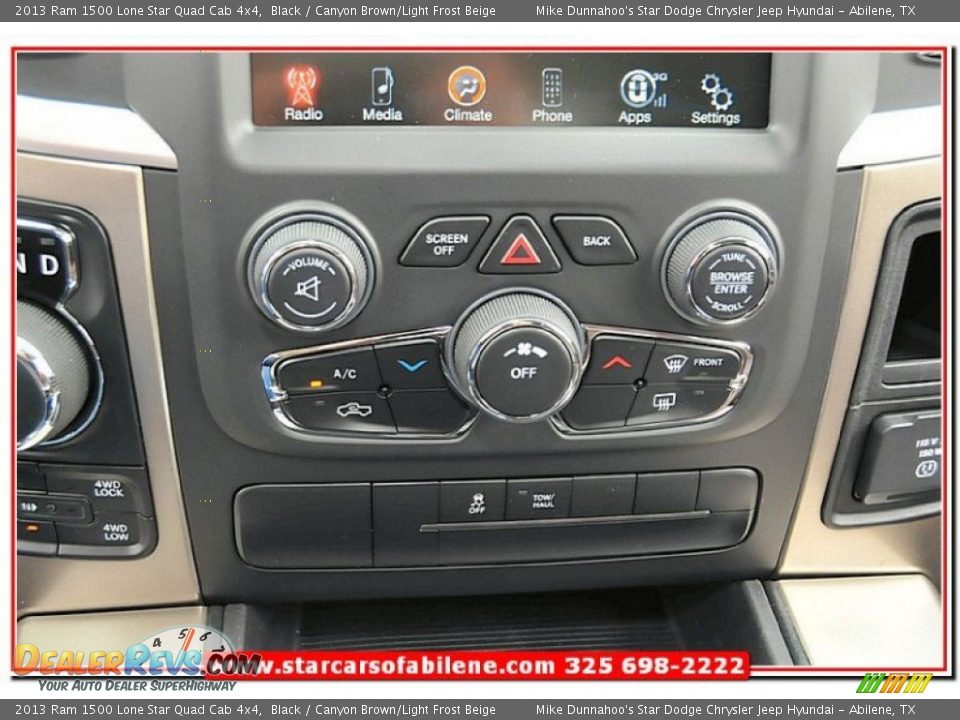 2013 Ram 1500 Lone Star Quad Cab 4x4 Black / Canyon Brown/Light Frost Beige Photo #32