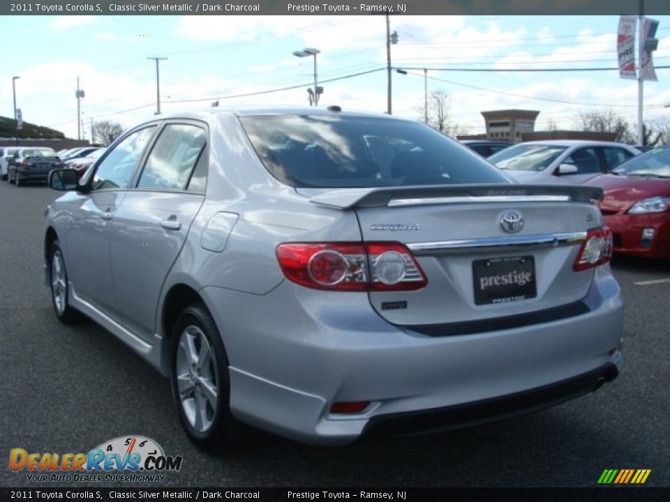2011 Toyota Corolla S Classic Silver Metallic / Dark Charcoal Photo #4