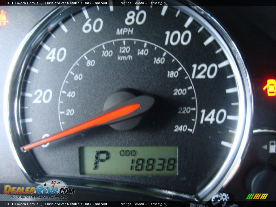 2011 Toyota Corolla S Classic Silver Metallic / Dark Charcoal Photo #10