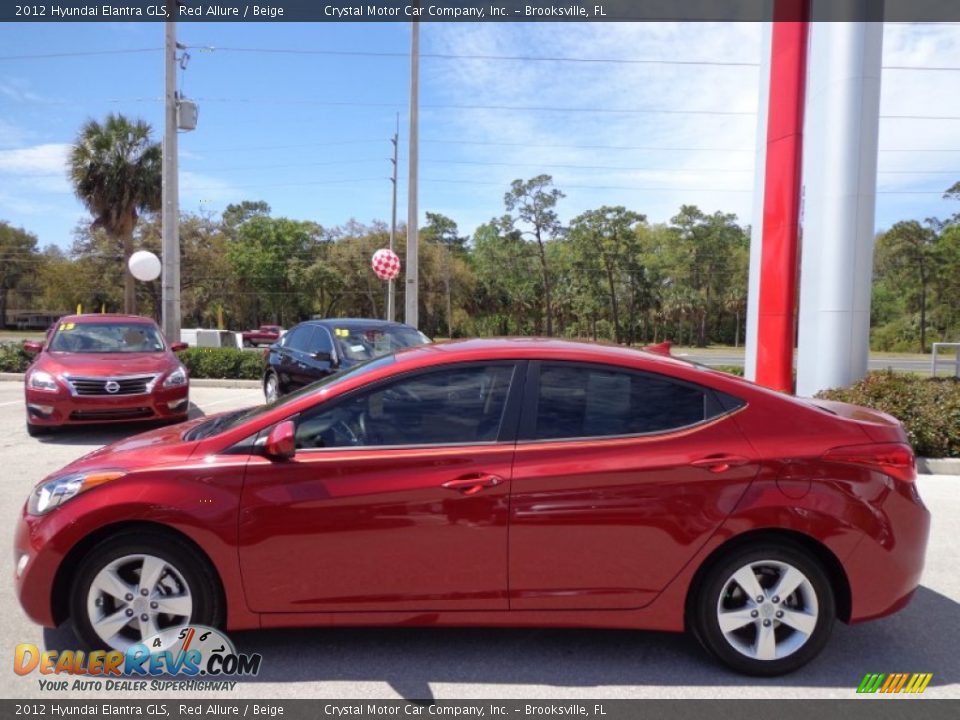 2012 Hyundai Elantra GLS Red Allure / Beige Photo #2