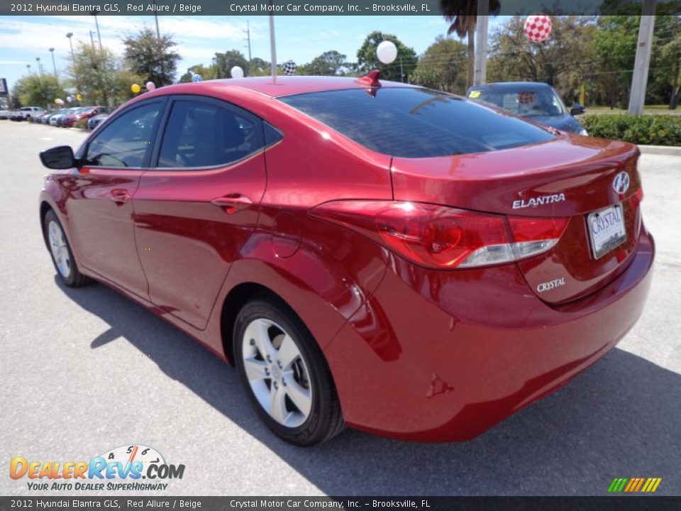 2012 Hyundai Elantra GLS Red Allure / Beige Photo #3