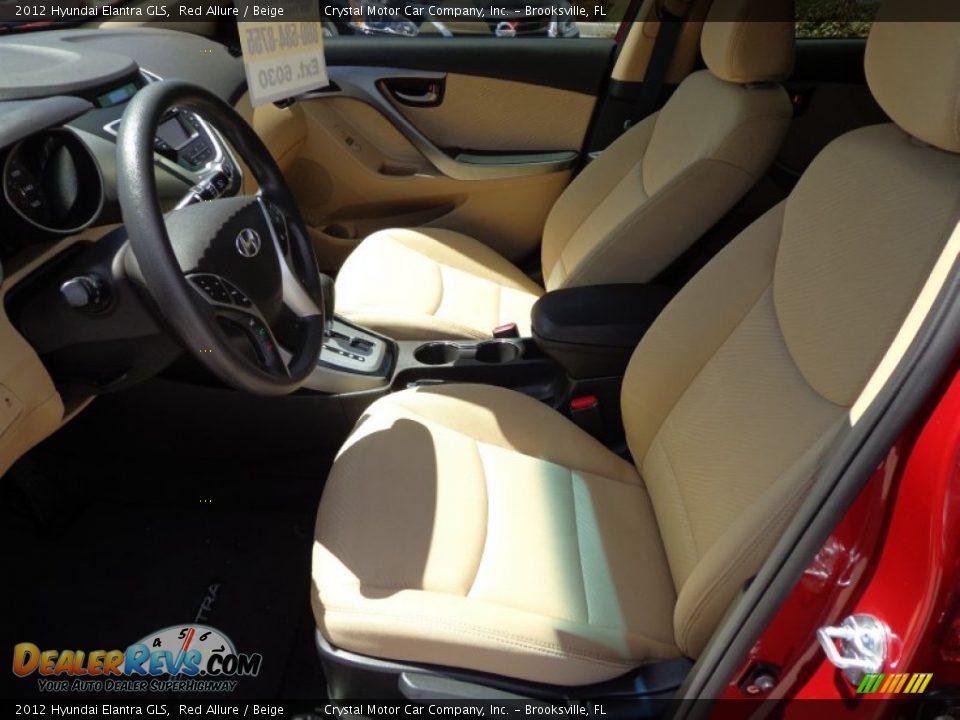 2012 Hyundai Elantra GLS Red Allure / Beige Photo #4