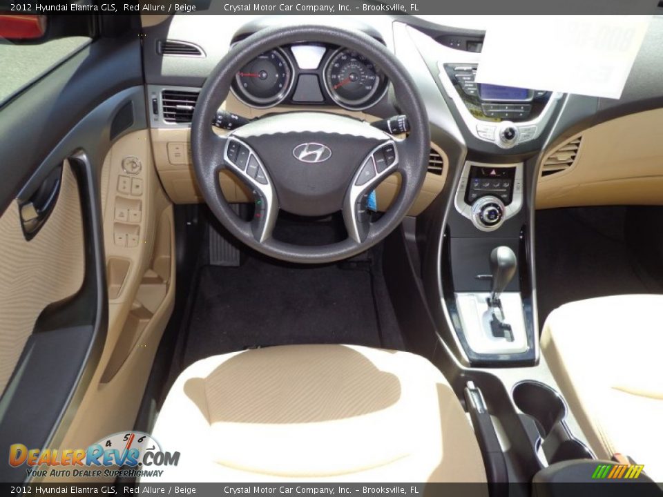 2012 Hyundai Elantra GLS Red Allure / Beige Photo #6