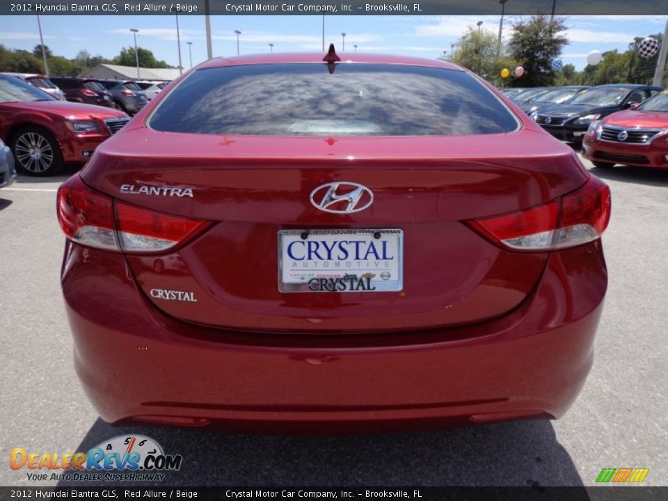 2012 Hyundai Elantra GLS Red Allure / Beige Photo #7