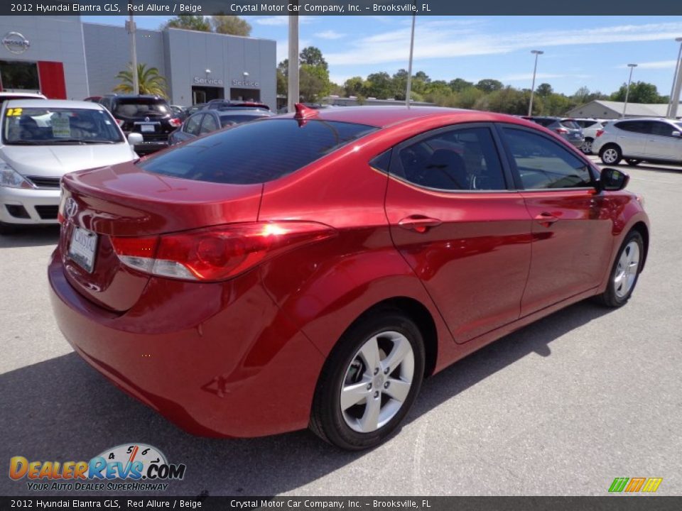 2012 Hyundai Elantra GLS Red Allure / Beige Photo #8