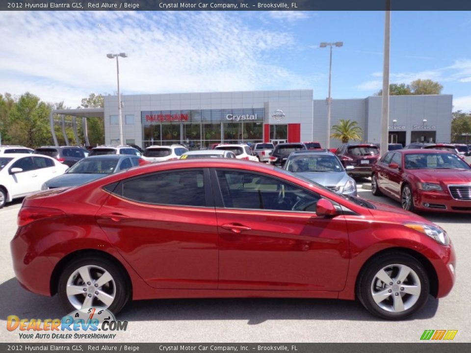 2012 Hyundai Elantra GLS Red Allure / Beige Photo #9