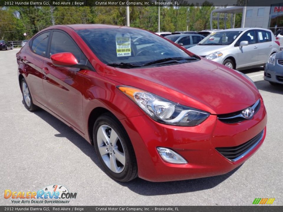2012 Hyundai Elantra GLS Red Allure / Beige Photo #10