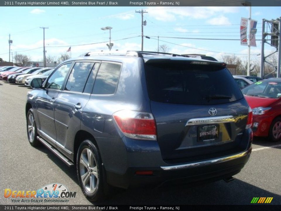 2011 Toyota Highlander Limited 4WD Shoreline Blue Pearl / Black Photo #4