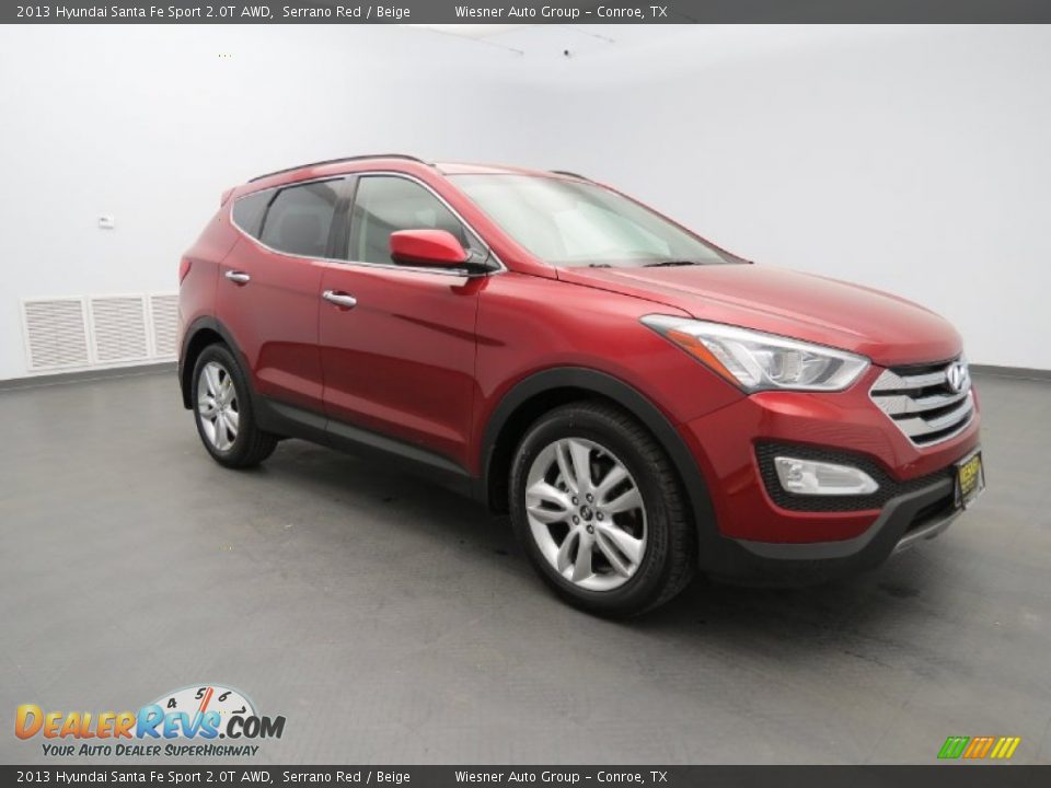 2013 Hyundai Santa Fe Sport 2.0T AWD Serrano Red / Beige Photo #3