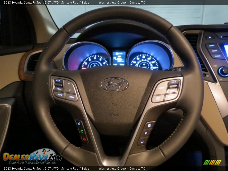 2013 Hyundai Santa Fe Sport 2.0T AWD Steering Wheel Photo #13