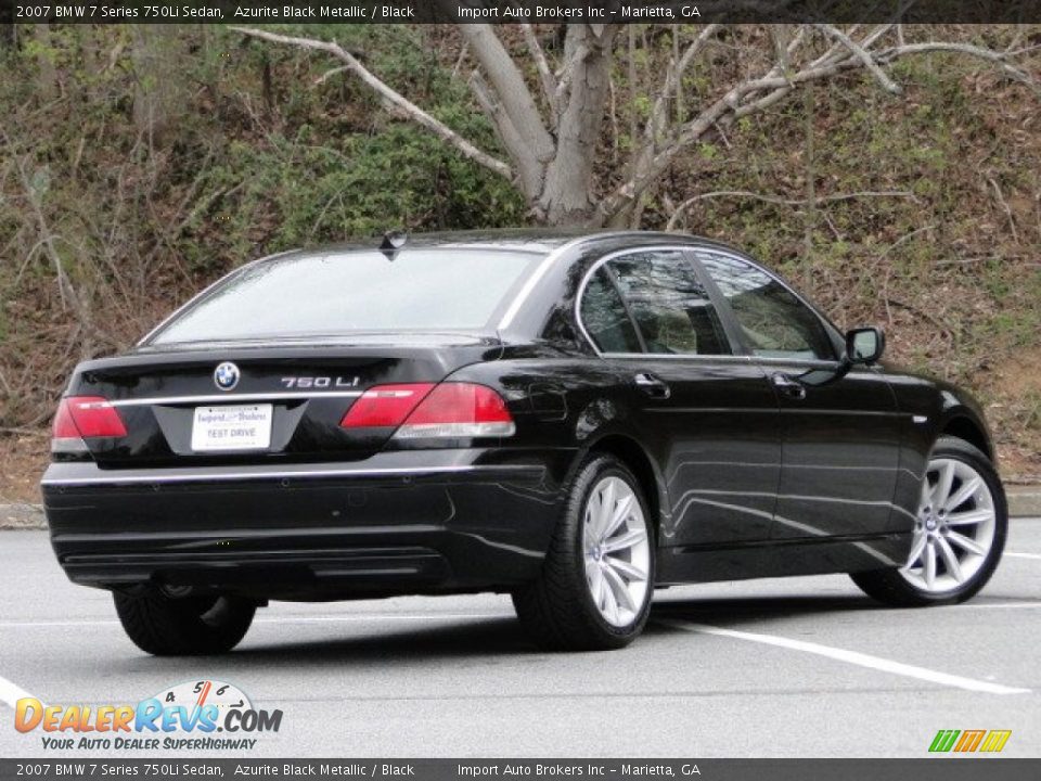 2007 BMW 7 Series 750Li Sedan Azurite Black Metallic / Black Photo #2