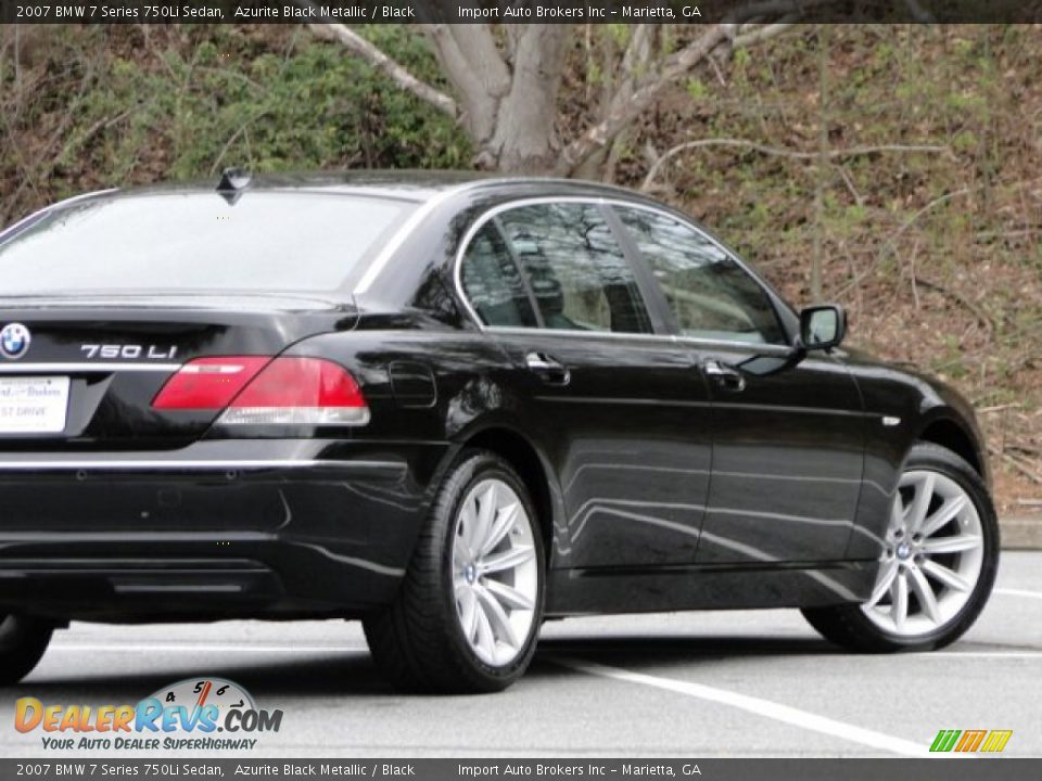 2007 BMW 7 Series 750Li Sedan Azurite Black Metallic / Black Photo #3
