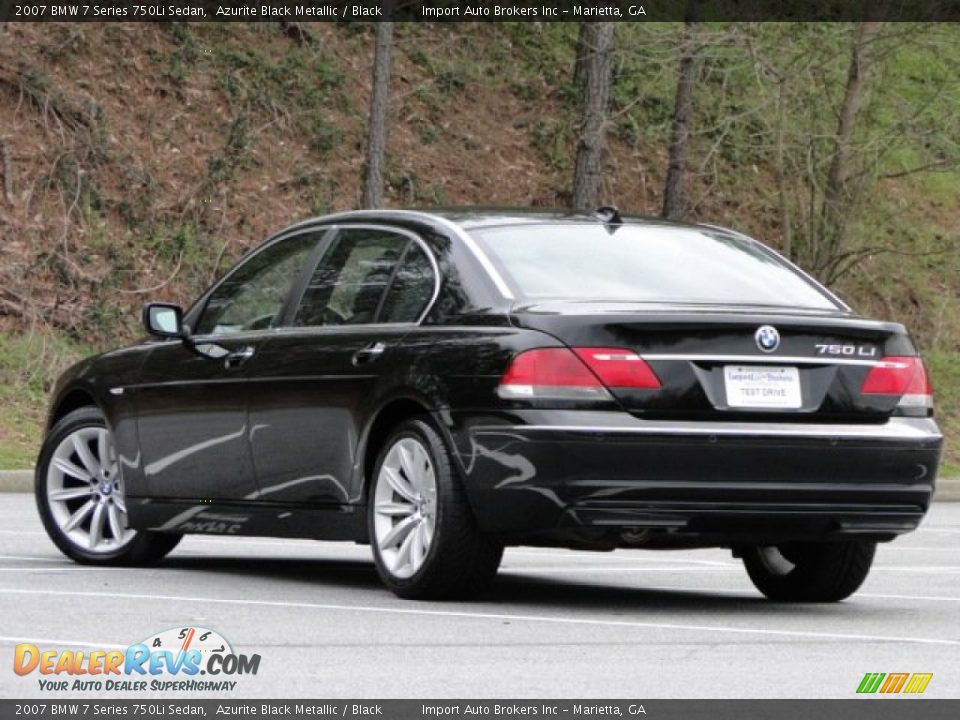 2007 BMW 7 Series 750Li Sedan Azurite Black Metallic / Black Photo #4
