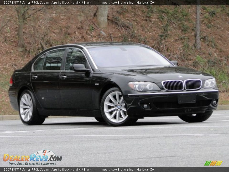 2007 BMW 7 Series 750Li Sedan Azurite Black Metallic / Black Photo #5