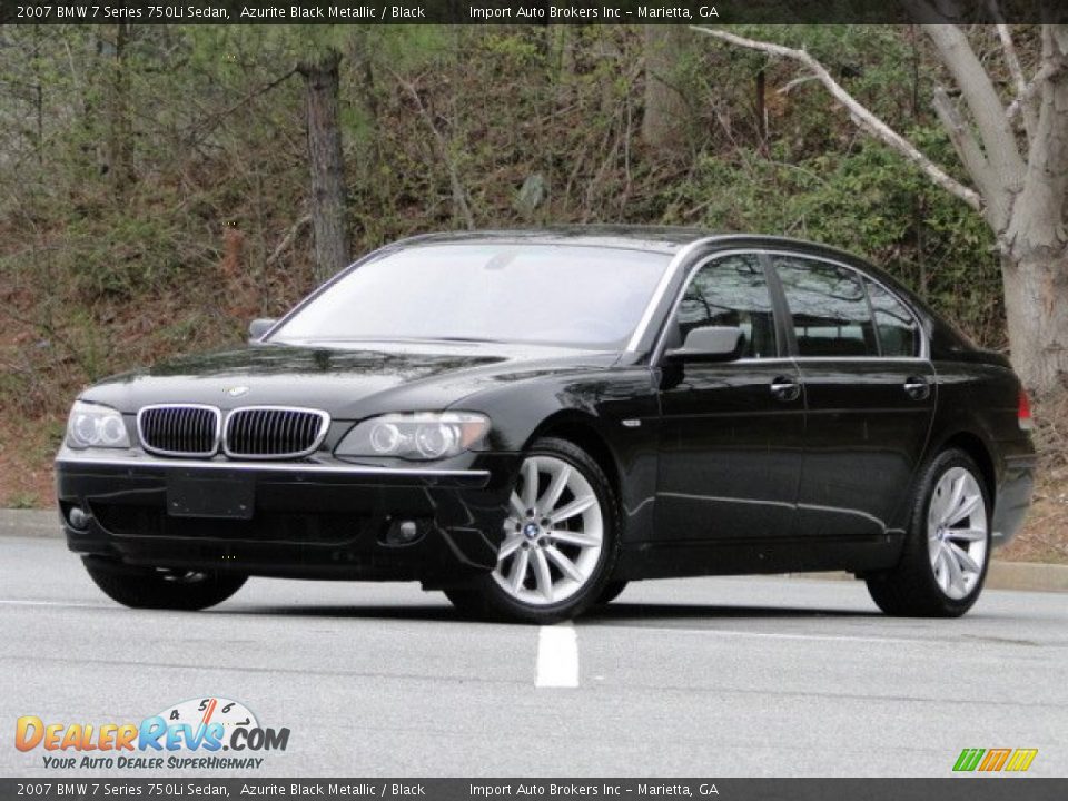 2007 BMW 7 Series 750Li Sedan Azurite Black Metallic / Black Photo #6