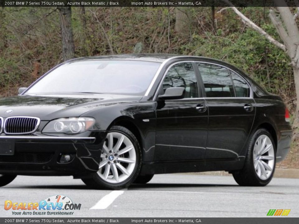 2007 BMW 7 Series 750Li Sedan Azurite Black Metallic / Black Photo #7