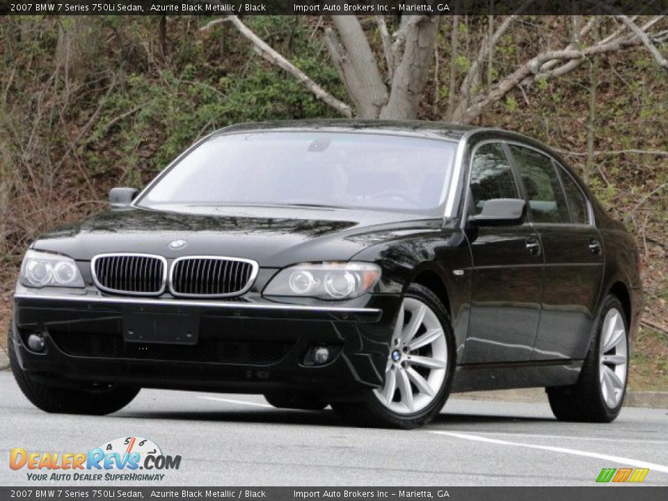 2007 BMW 7 Series 750Li Sedan Azurite Black Metallic / Black Photo #8