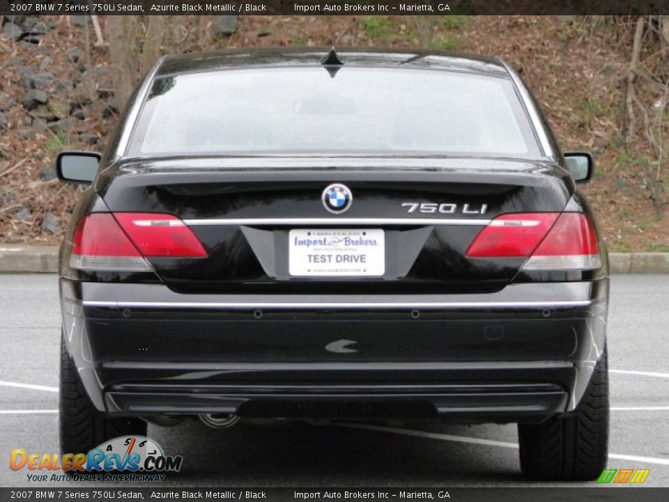 2007 BMW 7 Series 750Li Sedan Azurite Black Metallic / Black Photo #10
