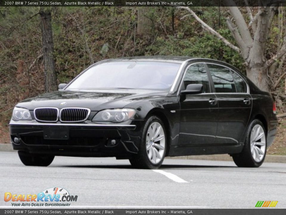 2007 BMW 7 Series 750Li Sedan Azurite Black Metallic / Black Photo #11