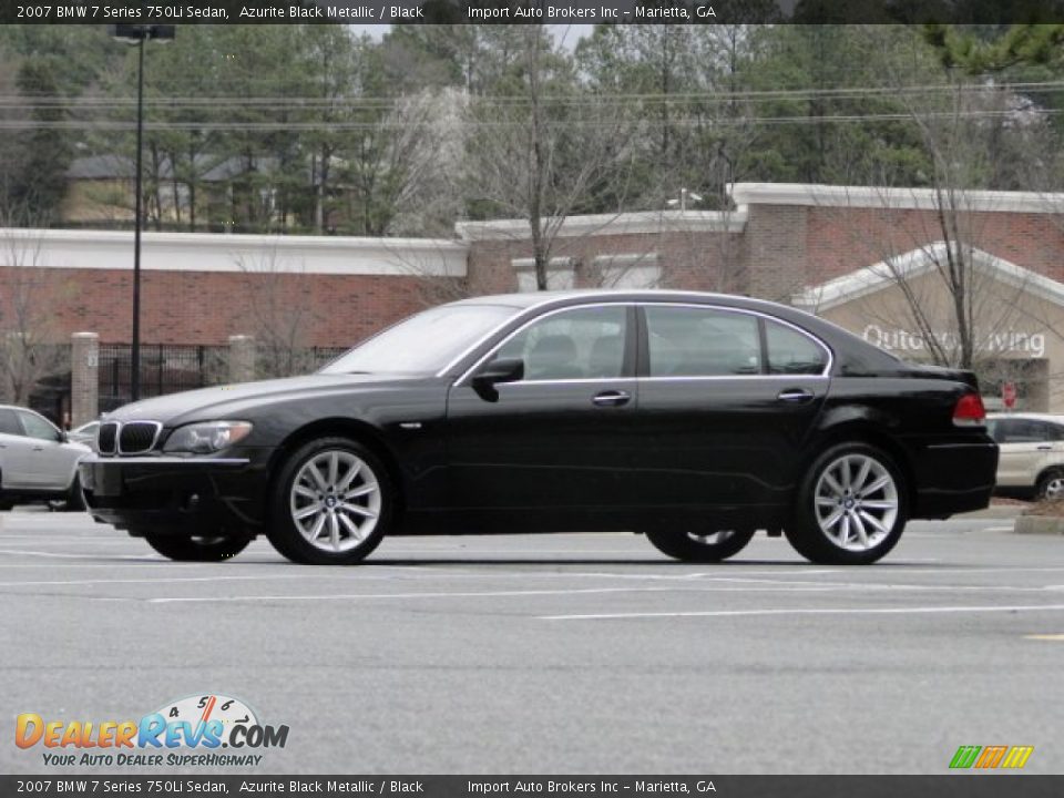 2007 BMW 7 Series 750Li Sedan Azurite Black Metallic / Black Photo #12