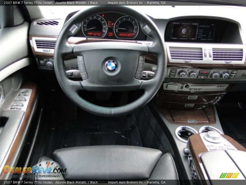 2007 BMW 7 Series 750Li Sedan Azurite Black Metallic / Black Photo #16