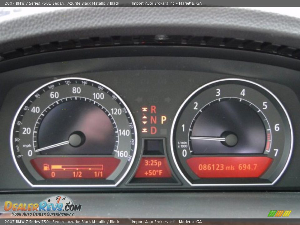 2007 BMW 7 Series 750Li Sedan Azurite Black Metallic / Black Photo #26