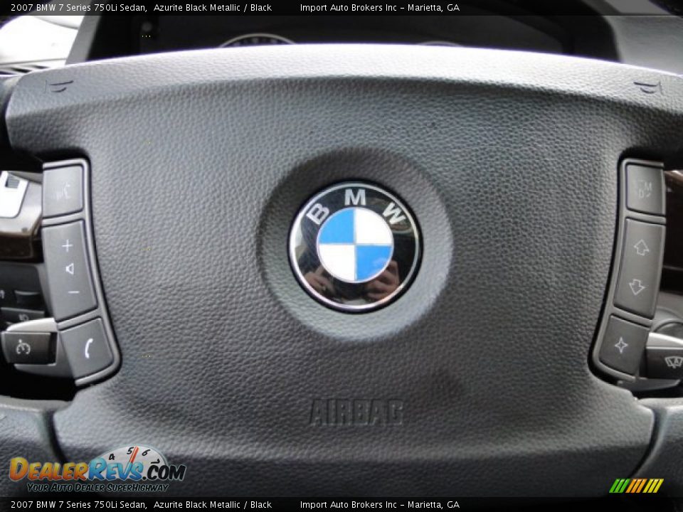 2007 BMW 7 Series 750Li Sedan Azurite Black Metallic / Black Photo #28