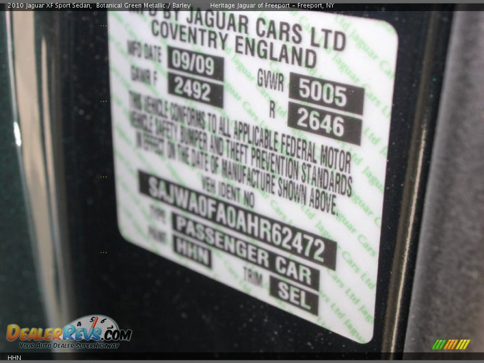 Jaguar Color Code HHN Botanical Green Metallic