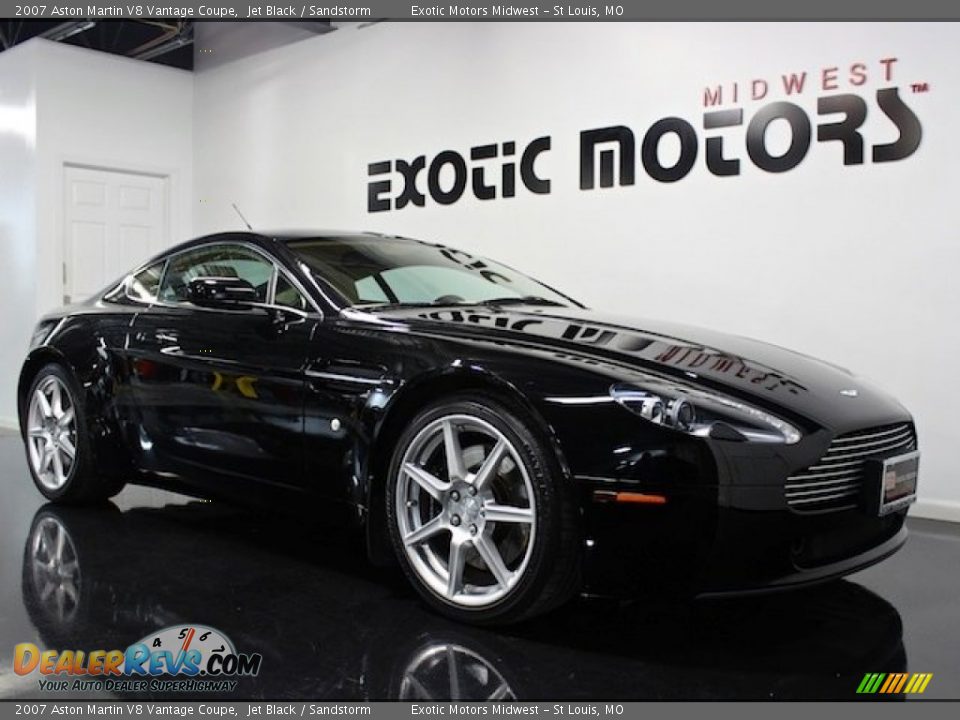 2007 Aston Martin V8 Vantage Coupe Jet Black / Sandstorm Photo #6