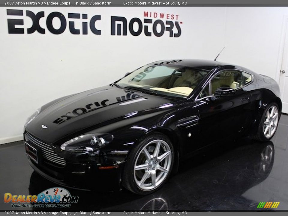 2007 Aston Martin V8 Vantage Coupe Jet Black / Sandstorm Photo #10